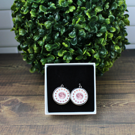 Moon Phases Round Stainless Steel Earrings