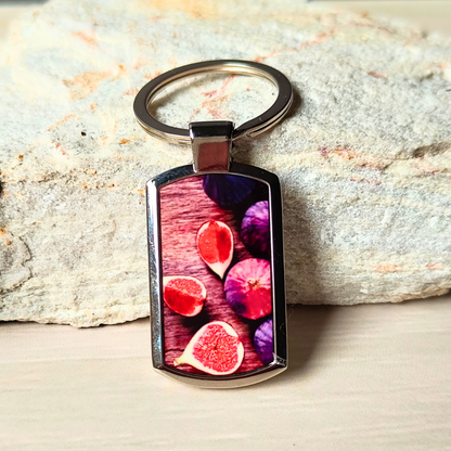 Islamic keyring - silver finish with figs design.