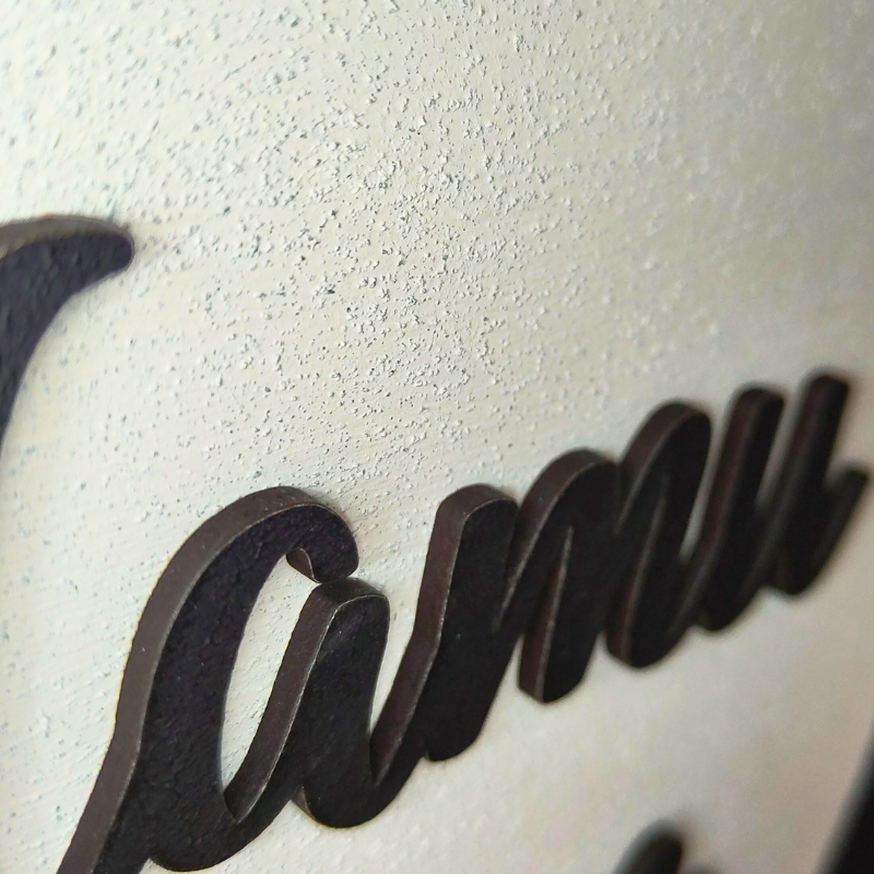 Assalamu Alaikum mdf stone finish black mdf lettering hanging round signs.