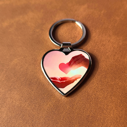 Sunrise heart keyring. Heart-shaped keyring under $10.