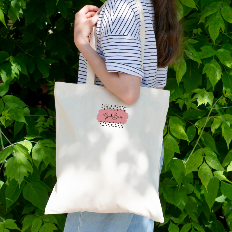Girl boss tote bag - reusable shopping bag, perfect for markets or uni as a study bag.