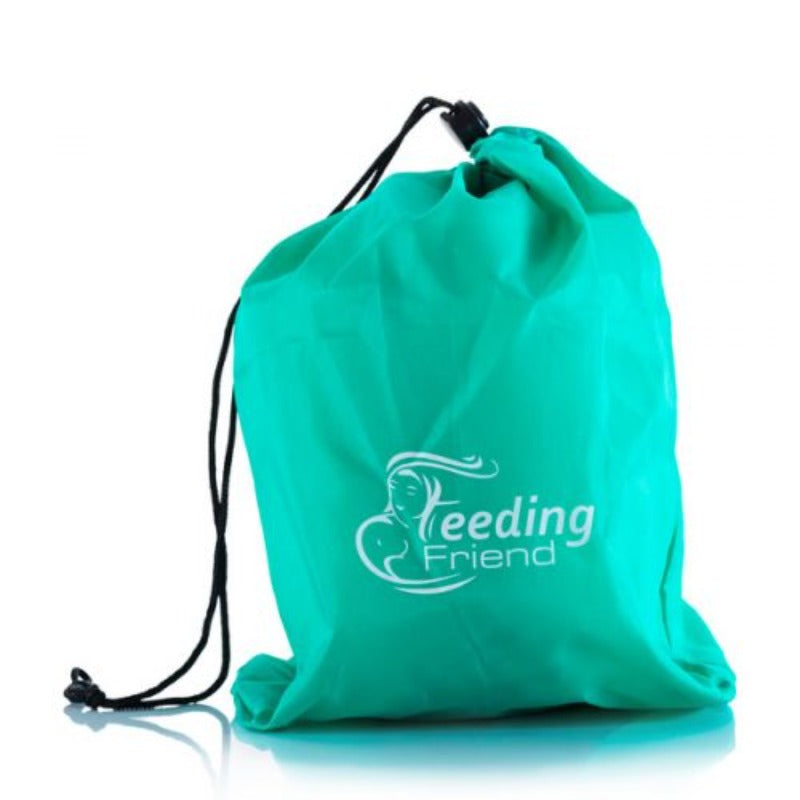 Feeding Friend Nursing Pillow - The Perfect Gift for Hassle-Free Baby Feeding. Nursing pillow in bag on white background.