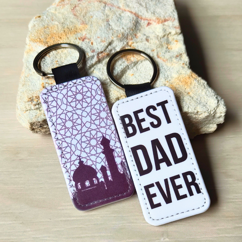 Vegan Leather Keyrings for Dads.