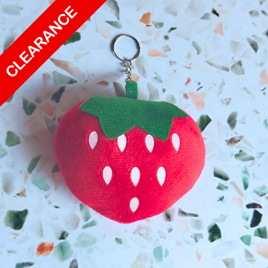 Plush Strawberry Keyring