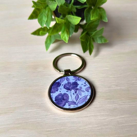Purple Florals Keyring