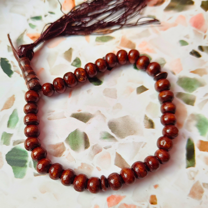 Dark wooden 33 count prayer beads. Islamic Tasbih.