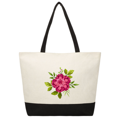 Zip Jute Tote - Rose