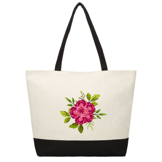 Zip Jute Tote - Rose