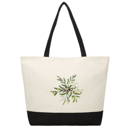 Zip Jute Tote - Olives