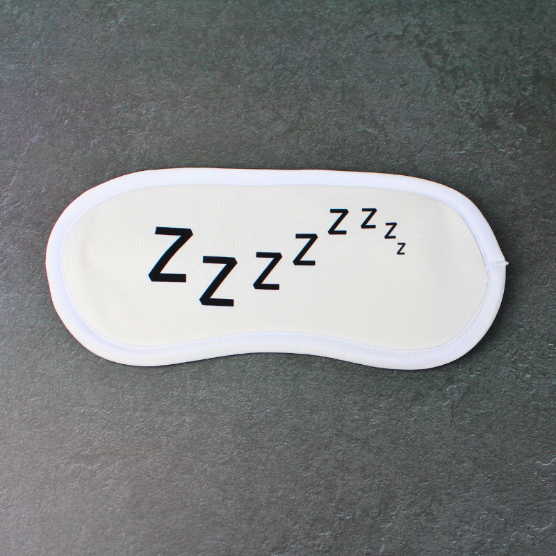 Sleeping eye mask with Zzzzzz design for the seasoned traveler or perfect for shift workers!