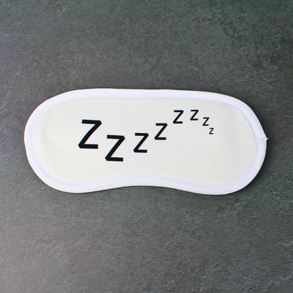 Sleeping eye mask with Zzzzzz design for the seasoned traveler or perfect for shift workers!