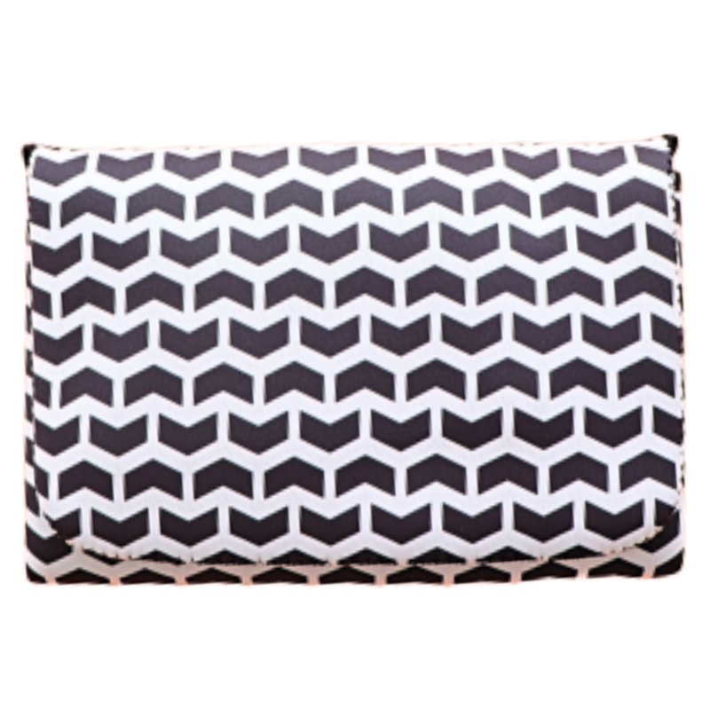 Discover convenience with our Water-Resistant Neoprene Change Mat Clutch. Mono design closed on a plain white background.